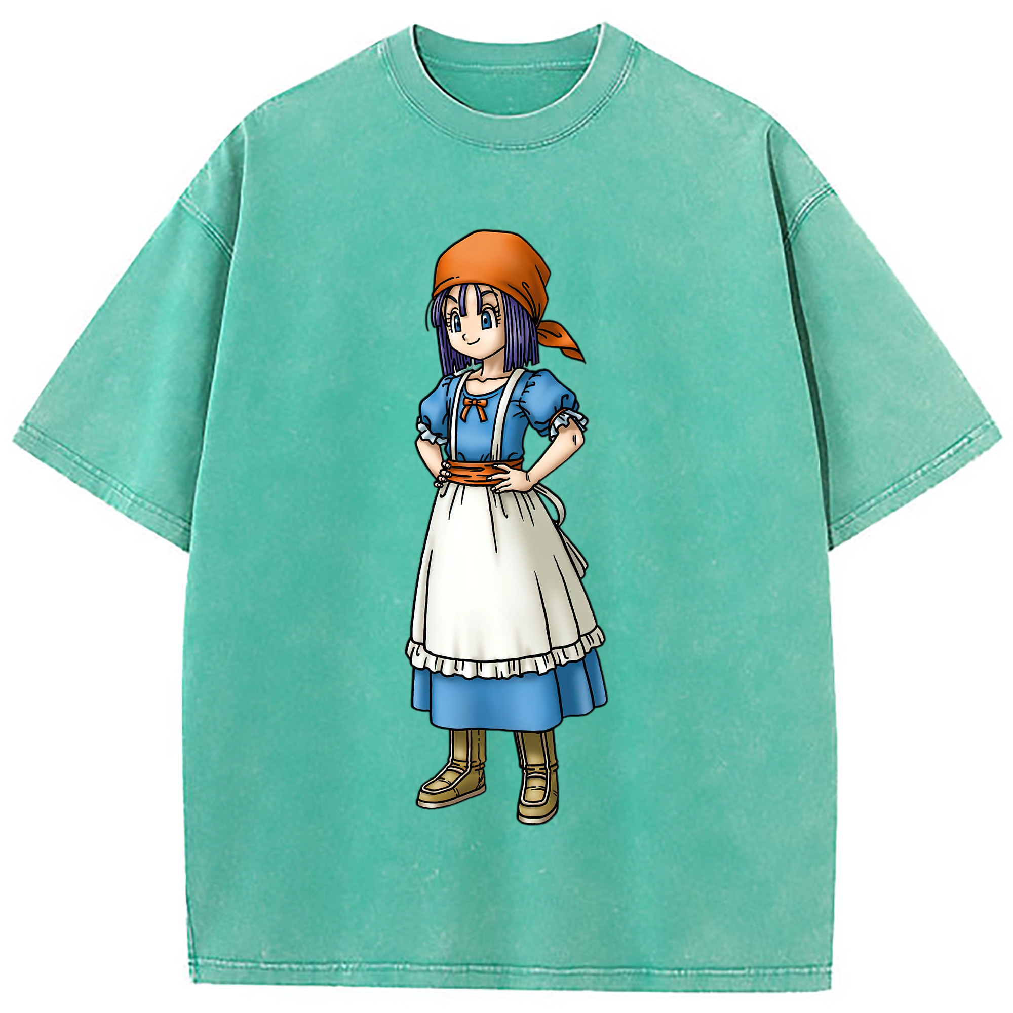 （画像用） ドラゴンクエスト Doragon Kuesuto Dragon Quest 綿100% ヴィンテージ風 半袖Tシャツ（フロントプリント）